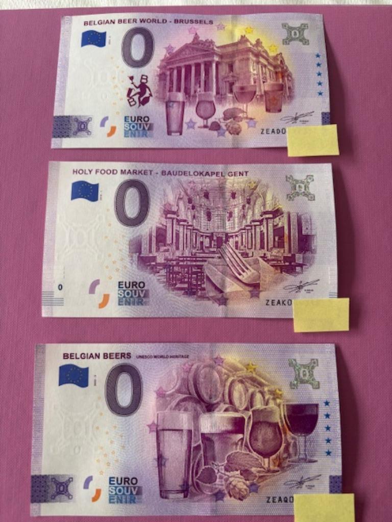 Billets 0 € Trio souvenir Table Belgique, Timbres & Monnaies, Enlèvement ou Envoi, Belgique, Billets en vrac