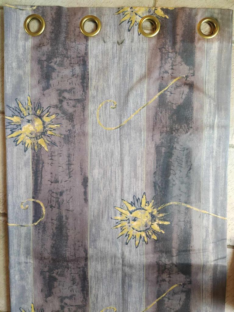 Overgordijnen - blauw met dessin, Maison & Meubles, Ameublement | Rideaux & Stores à lamelles, Enlèvement, Utilisé, Bleu