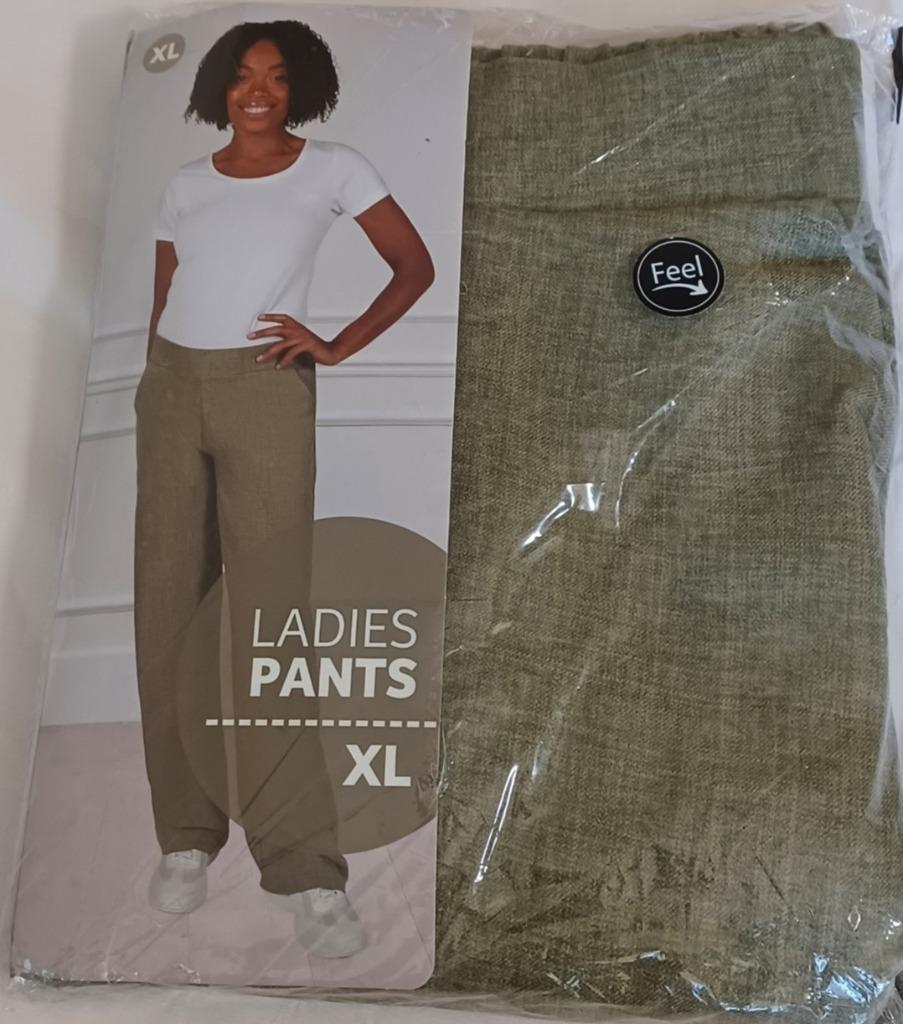 #damers #geweven #broek, Maat 46/48 (XL) of groter, Nieuw, Ophalen of Verzenden, Groen