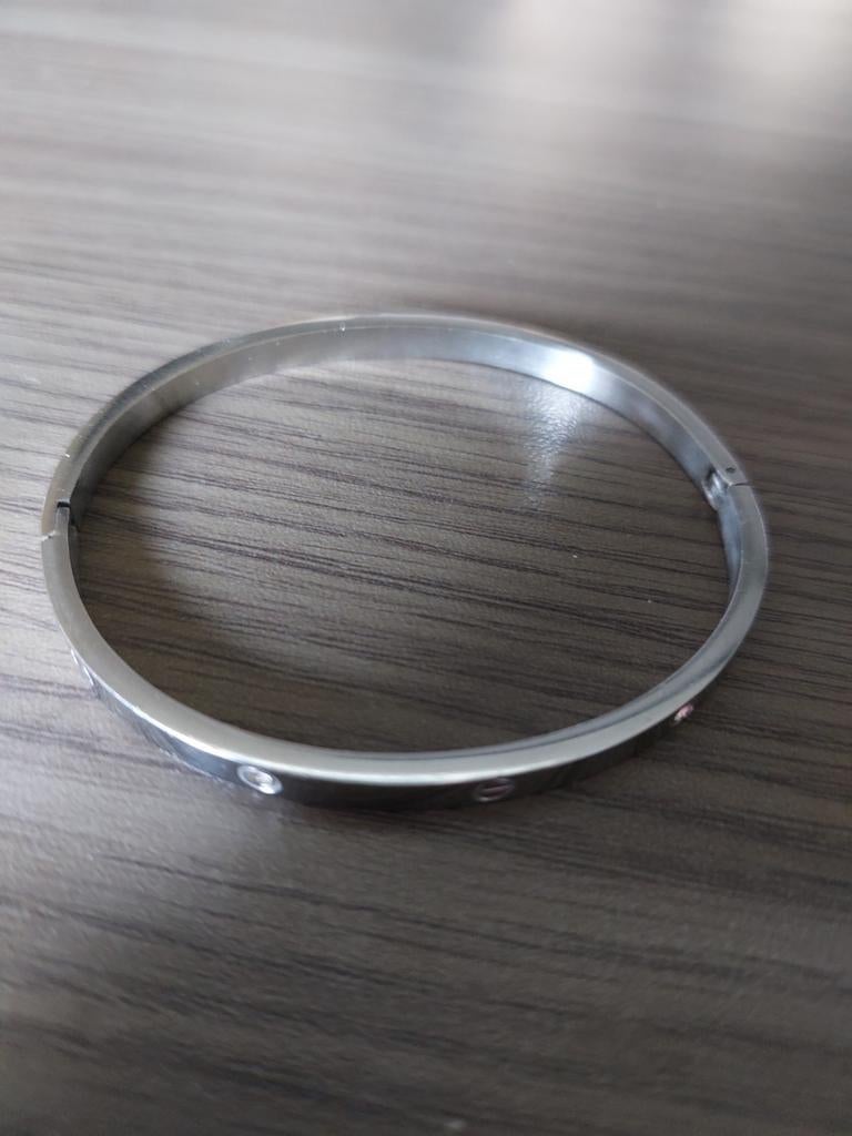 Kleine polsarmband, Ophalen of Verzenden, Zo goed als nieuw, Zilver, Met strass
