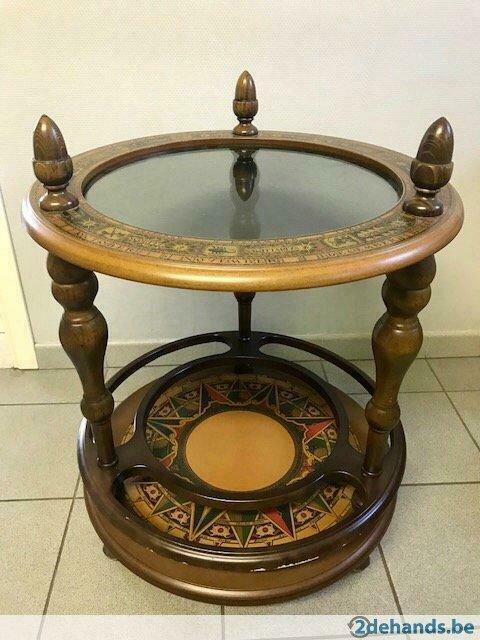 Prachtige vintage ronde bartafel, Antiek en Kunst