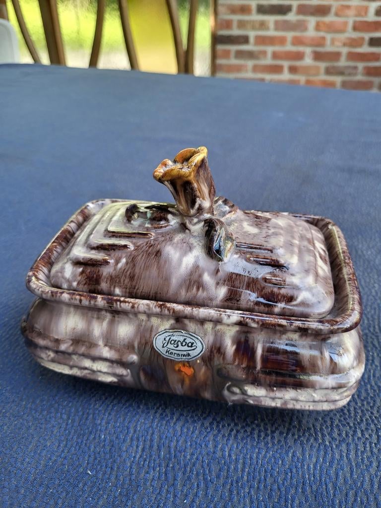vintage Jasba koektrommel met art deco schildering, Antiek en Kunst, Ophalen
