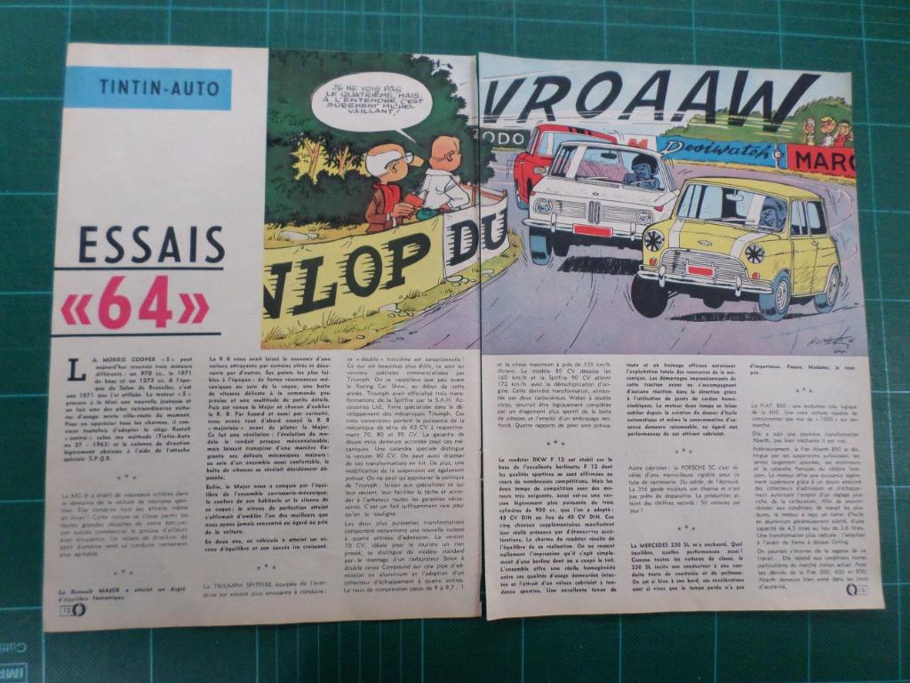 Tintin-auto essais "64" - 2 articles illustrés - 1964, Enlèvement ou Envoi, Utilisé, Autres types