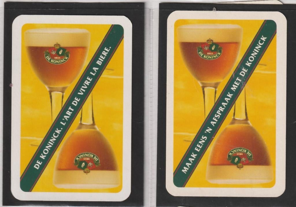 2 Speelkaarten met Réklame van  BIER / BROUWERIJ  BELGIE, Verzenden, Nieuw, Speelkaart(en)