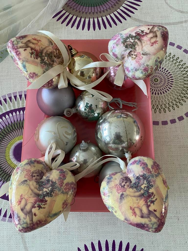 Set van 9 kerstballen + 4 engeltjes, Diversen, Ophalen of Verzenden, Zo goed als nieuw