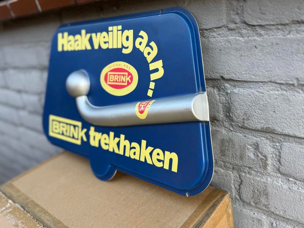 Brink trekhaak oud reclamebord, Ophalen of Verzenden, Gebruikt, Reclamebord