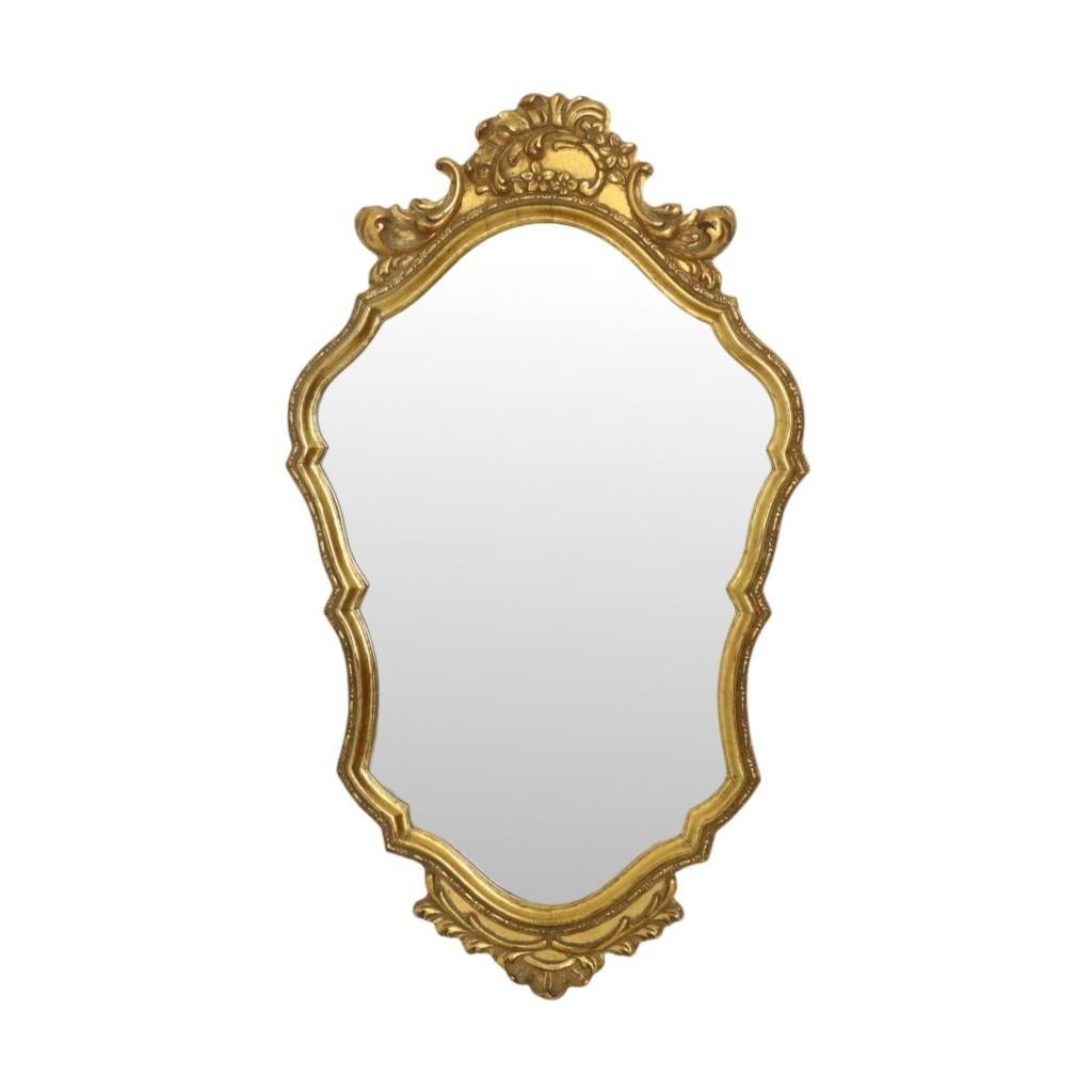 Klassieke Bladgoud Spiegel Kuifspiegel Barok Deknudt, Ophalen of Verzenden, Overige vormen, Minder dan 50 cm, Minder dan 100 cm