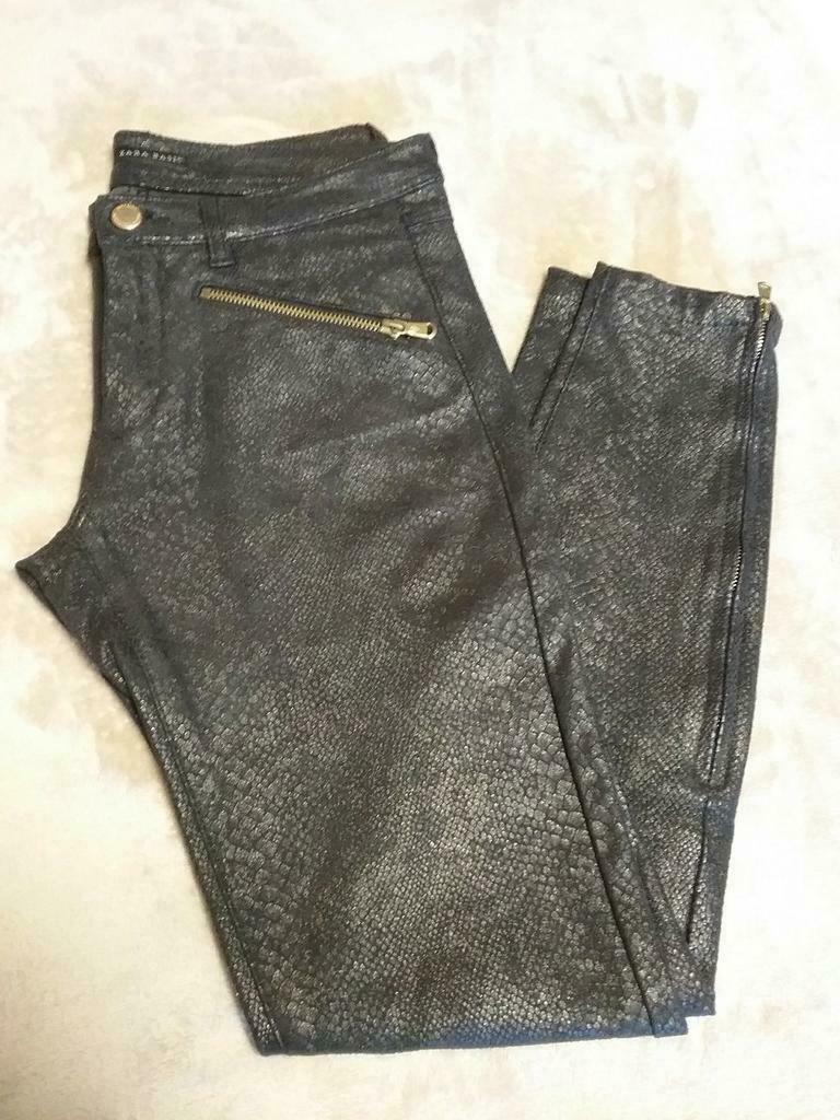 Zwarte slangenprint broek, Zara, Ophalen of Verzenden, Zo goed als nieuw, Maat 36 (S)