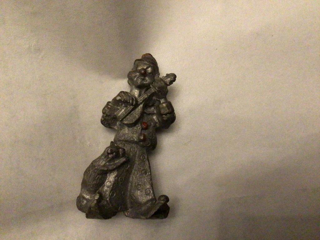 Tinnen clown met poes beeld, Verzamelen, Ophalen