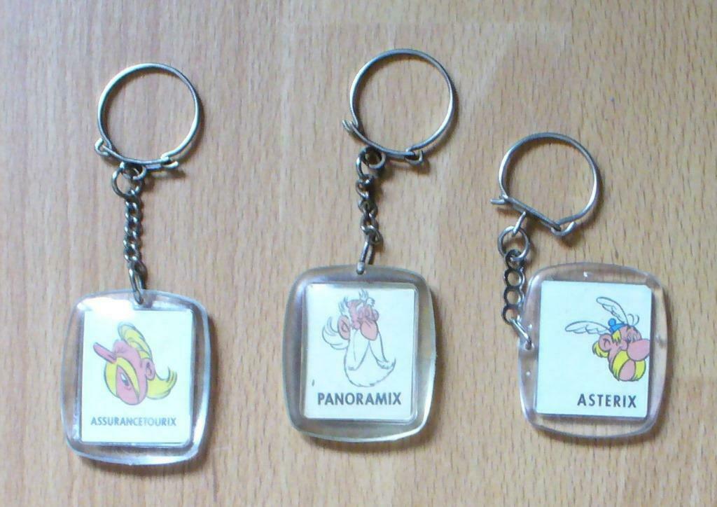 3 ASTERIX ASSURANCETOURIX PANORAMIX SOLEIL SLEUTELHANGERS, Verzamelen, Ophalen of Verzenden, Zo goed als nieuw, Knuffel of Figuurtje