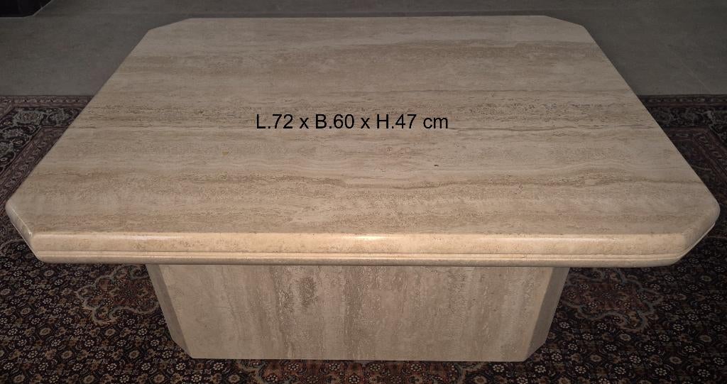 Travertin salontafel, Overige materialen, 50 tot 100 cm, 50 tot 75 cm, Zo goed als nieuw