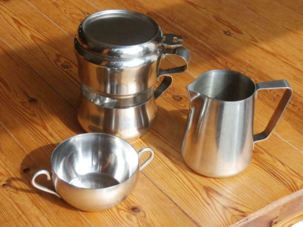 Melkkan,suikerpot,koffiefilter, Huis en Inrichting, Ophalen of Verzenden, Gebruikt, Overige materialen, Overige typen