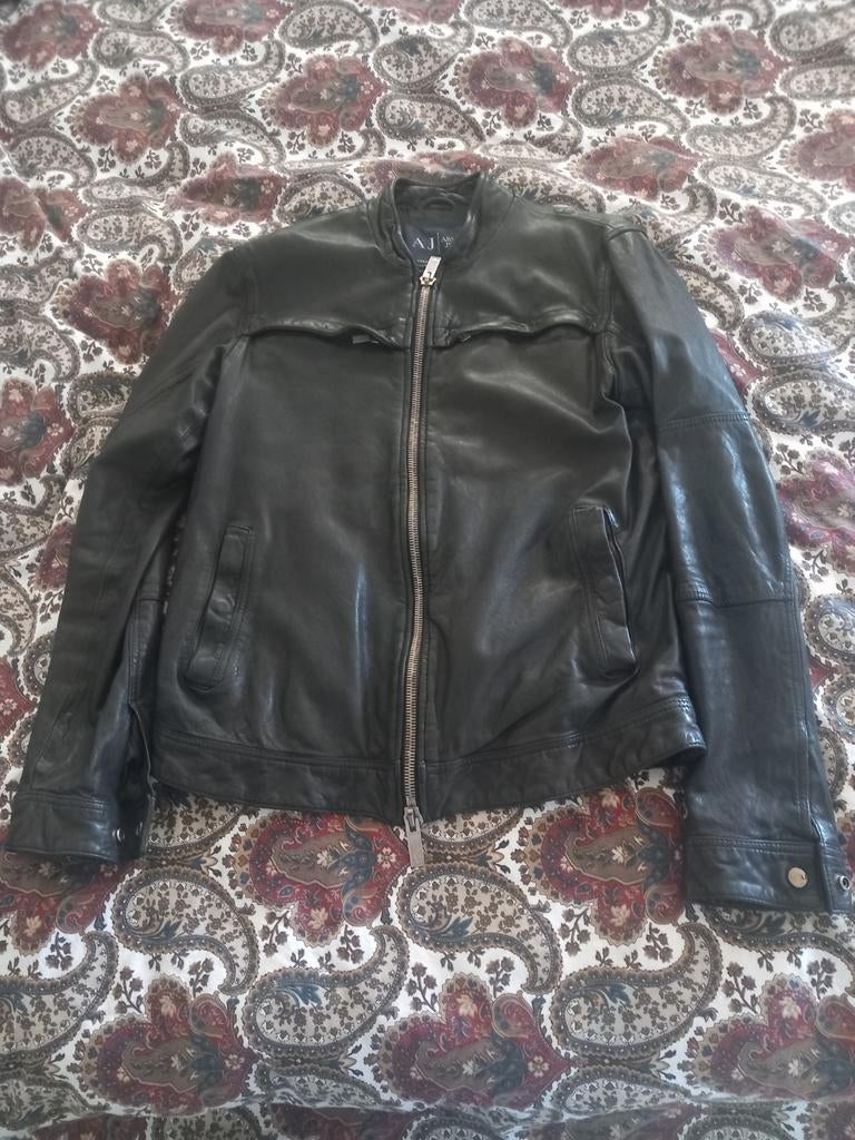 Armani Jeans nieuwe leder jacket m 46, Armani Jeans, Bruin, Nieuw, Ophalen of Verzenden