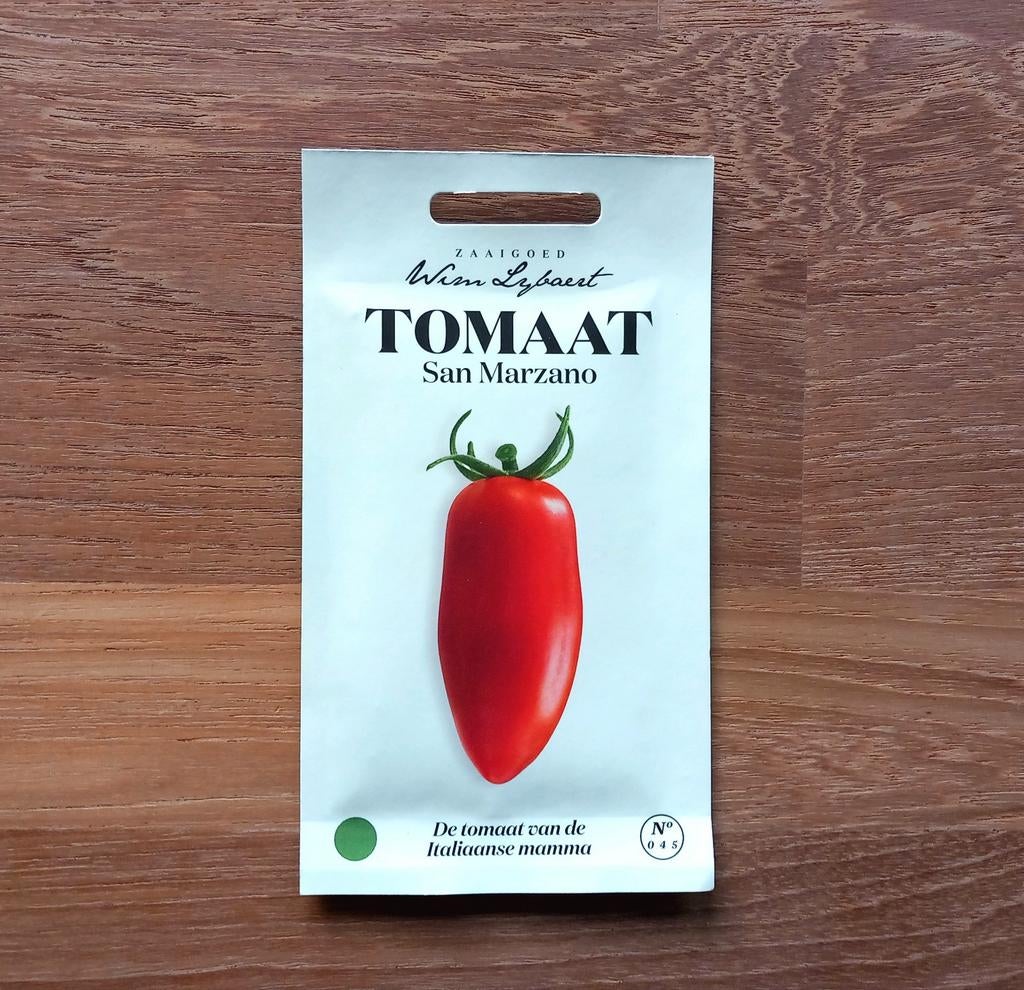 Zaden Tomaat San Marzano (Wim Lybaert), Ophalen, Voorjaar, Volle zon, Zaad