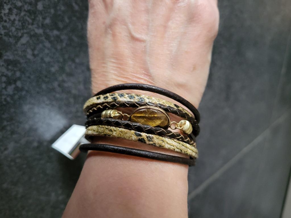 Armband Nieuw Les Cordes, Neuf, Enlèvement ou Envoi, Brun, Avec pierre précieuse