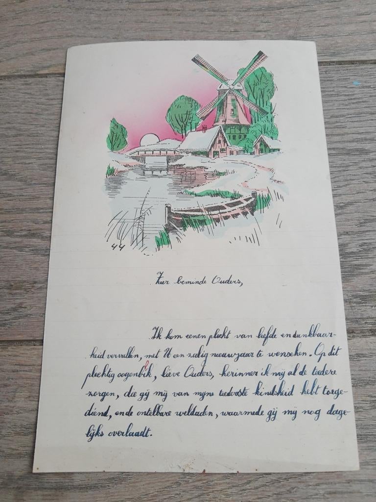 Nieuwjaarsbrief Balegem 1938, Antiek en Kunst, Ophalen of Verzenden