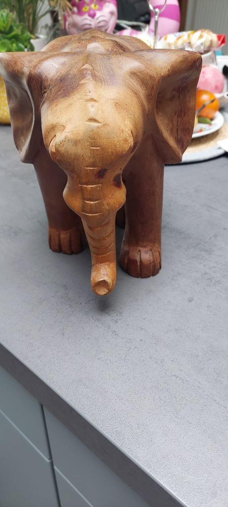 Sculpture éléphant en bois, Antiquités & Art, Enlèvement