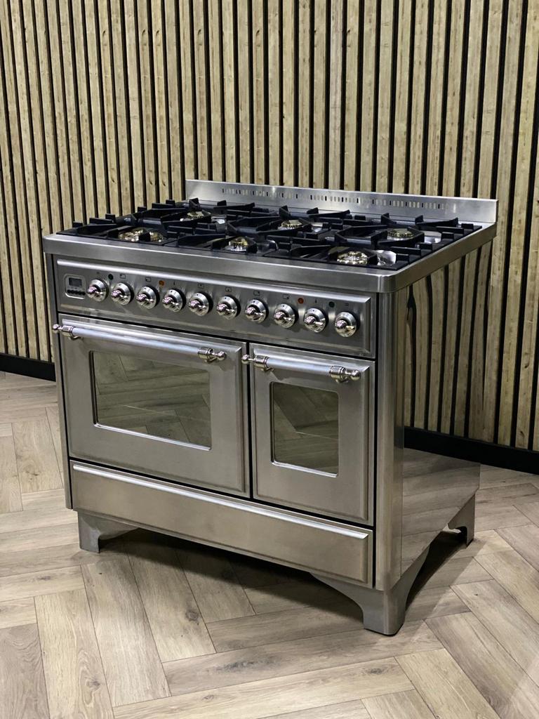 Luxe Boretti Majestic Inox Gaz 100CM + 2 Fours, Electroménager, Gaz, Gril, Comme neuf, 5 zones de cuisson ou plus