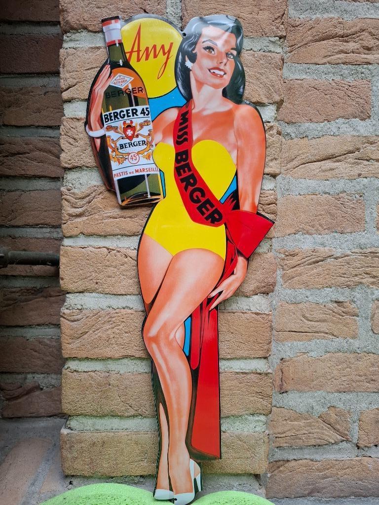 Plaque publicitaire Pin-up Berger, Enlèvement ou Envoi, Neuf, Panneau publicitaire