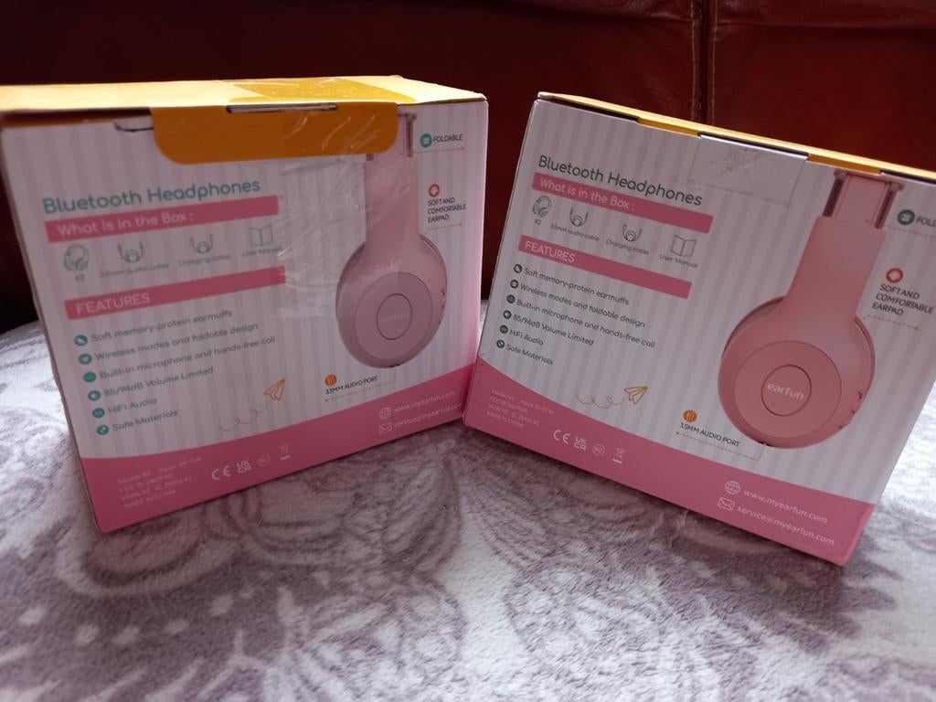 EarFun K2 Bluetooth-hoofdtelefoon voor kinderen (verpakking, Overige merken, Nieuw, Draadloos, Op oor (supra aural)