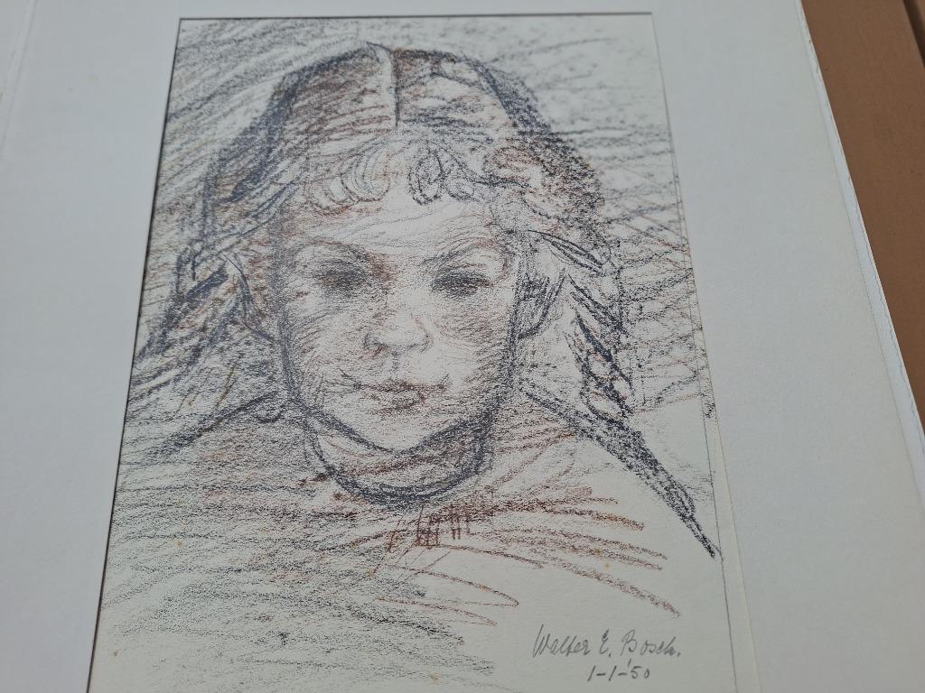 Walter E. Bosch tekening 1950, Antiek en Kunst, Kunst | Tekeningen en Fotografie, Ophalen