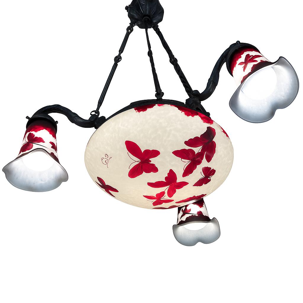 Tip Gallé-suspensie - vlucht van vlinders, Antiek en Kunst, Ophalen