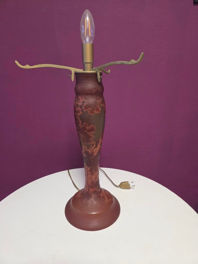 Pied de lampe Gallé en parfait état. Art Nouveau., Enlèvement ou Envoi