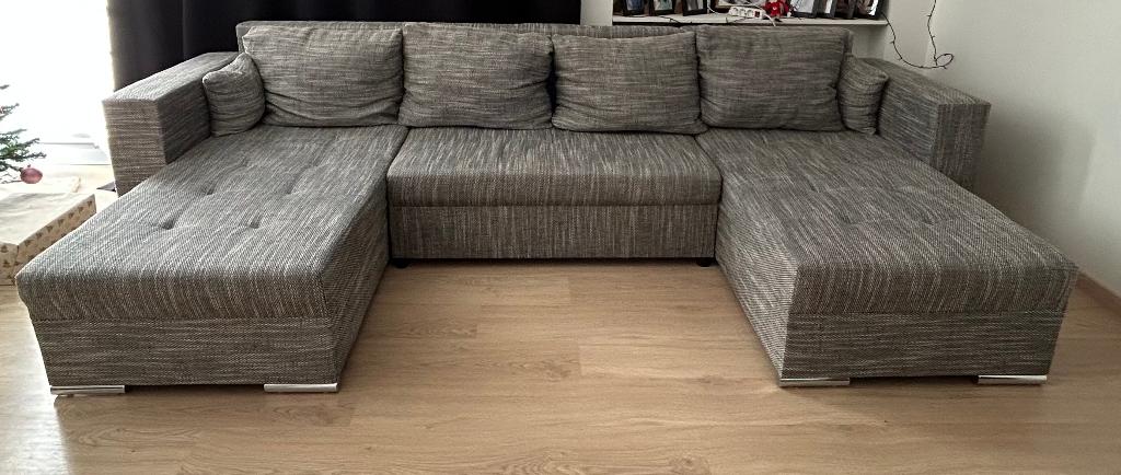 Te koop: zetel met slaapbed, Ophalen, Nieuw, Vierpersoons of meer, Hoekbank