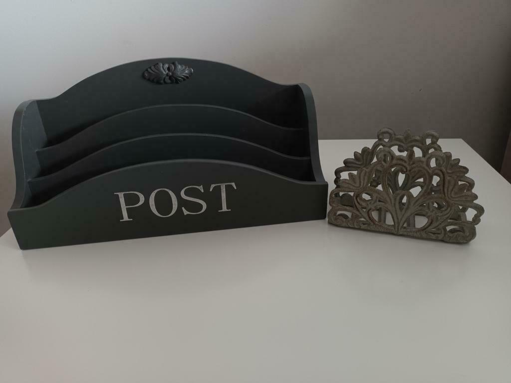 postvak houders een hout en een metaal, Ophalen of Verzenden, Zo goed als nieuw, Metaal