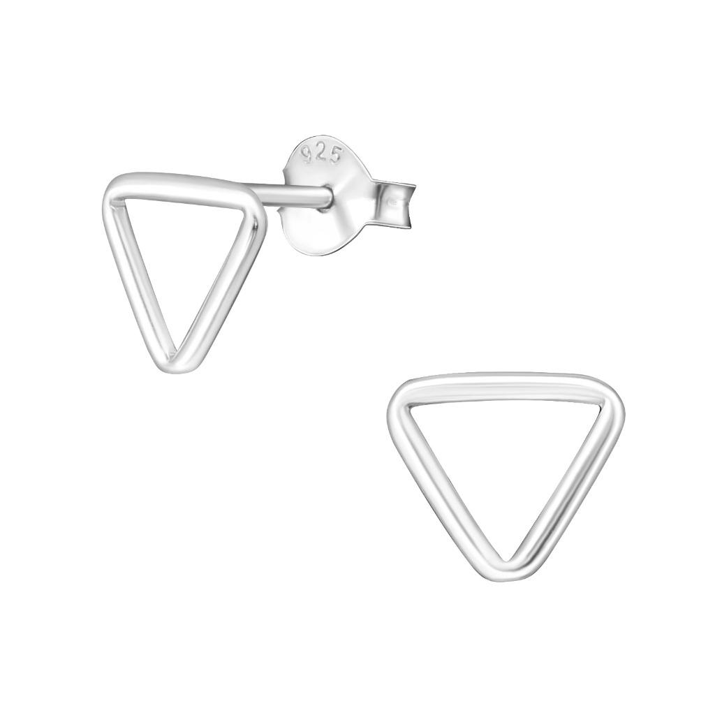 "Triangle" oorbellen dames in 925 sterling zilver, Nieuw, Ophalen of Verzenden, Knopjes of Stekers, Zilver