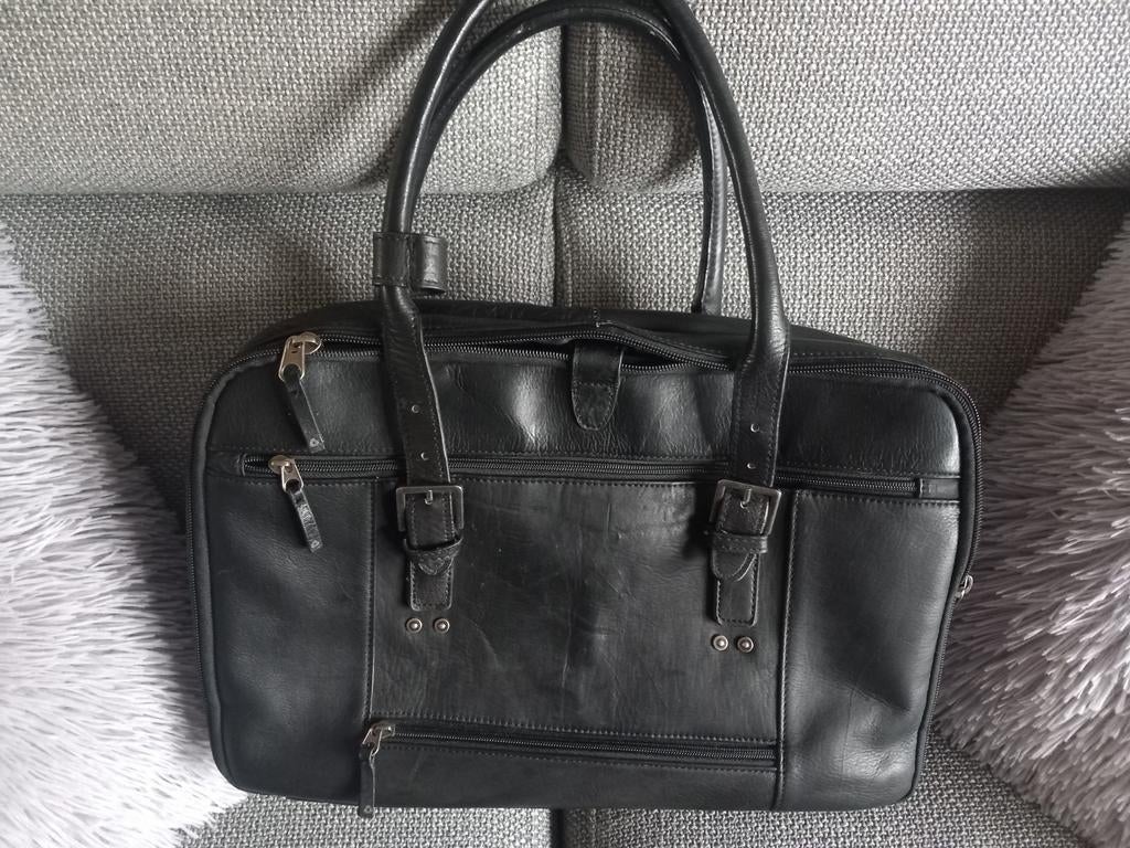 Lederen laptop tas, Computers en Software, Ophalen, Zo goed als nieuw