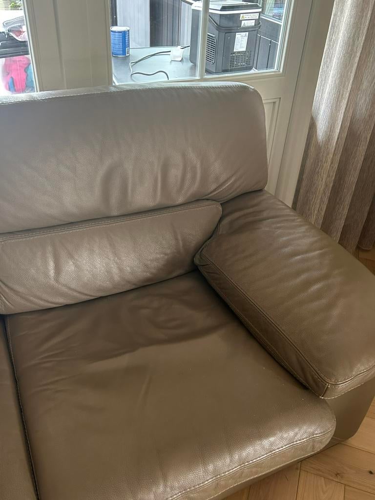 Canapé en cuir (2+ 3 places) à vendre en ensemble, Maison & Meubles, 75 à 100 cm, Landelijk / modern, Enlèvement, Utilisé