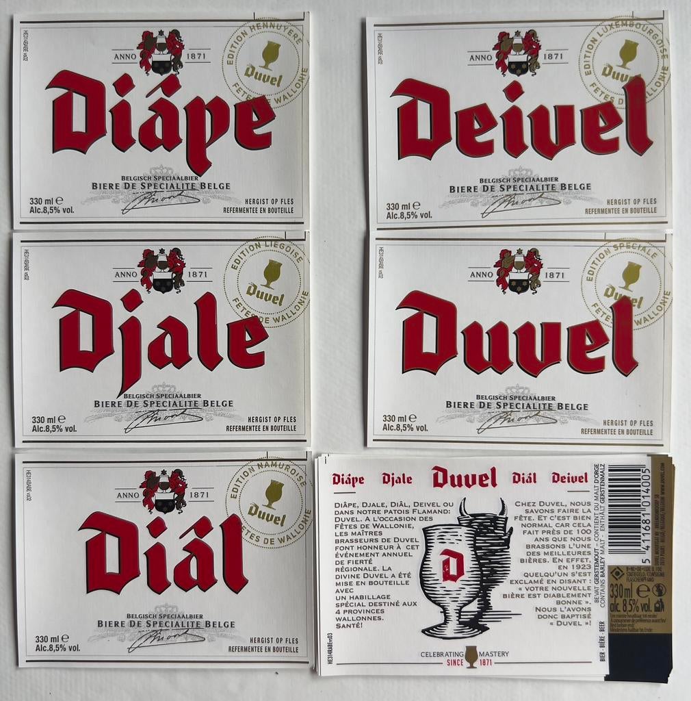 10 ongebruikte Duvel etiketten Wallonië 2014, Ophalen of Verzenden, Nieuw, Overige typen, Duvel