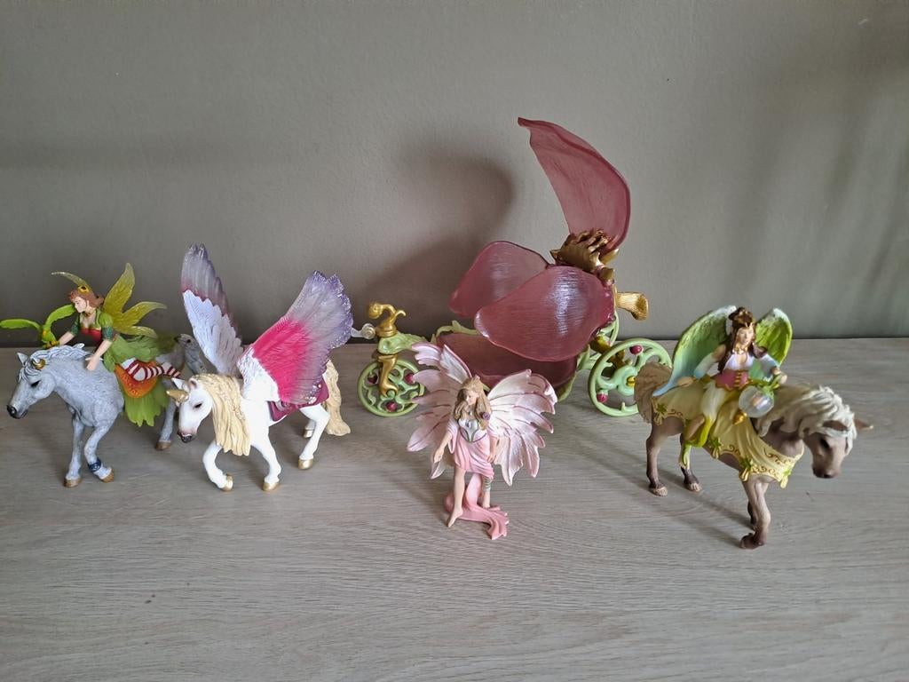 Schleich Elfen en Eenhoorns + koets, Ophalen, Zo goed als nieuw