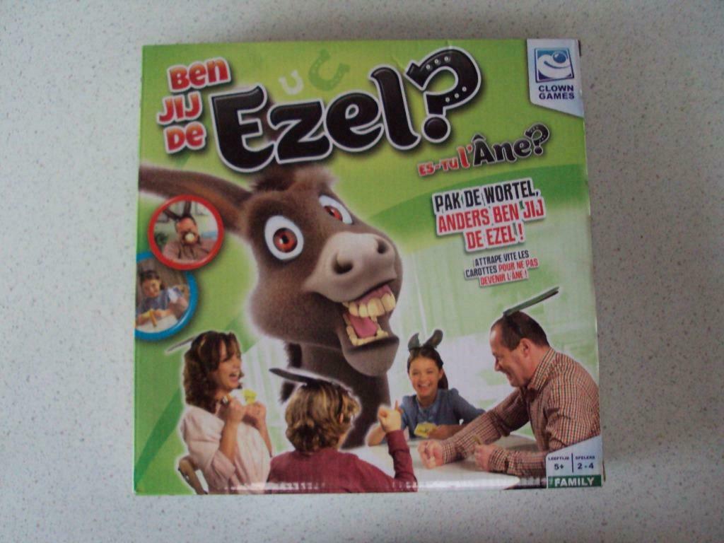 Spelletje "Ben Jij De Ezel" van Clown Games., Een of twee spelers, Ophalen of Verzenden, Zo goed als nieuw, Clown Games