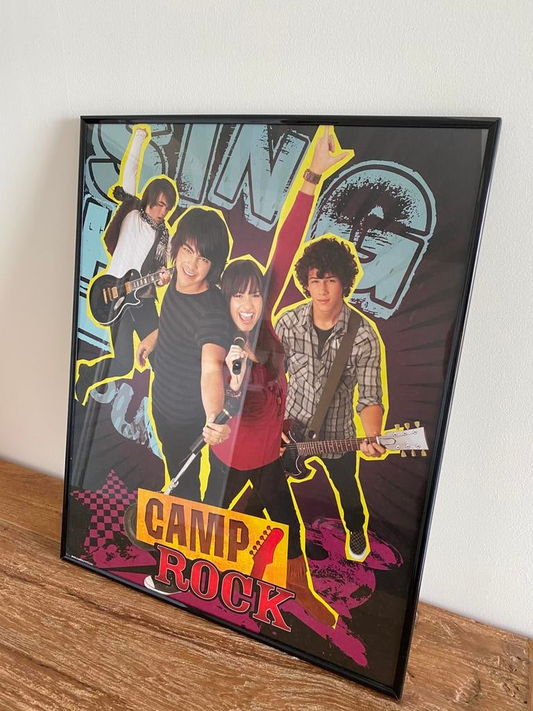 Poster in zwarte kader Camp Rock, Enlèvement, Comme neuf