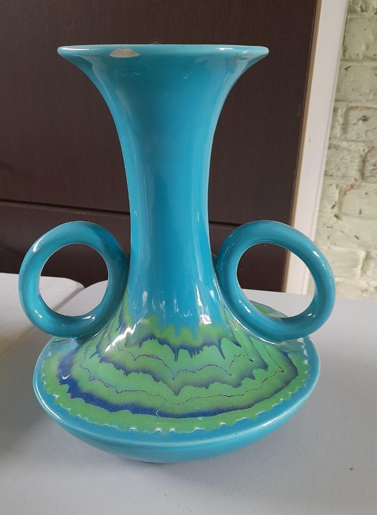 blauw groene stenen vaas, Ophalen of Verzenden, Blauw