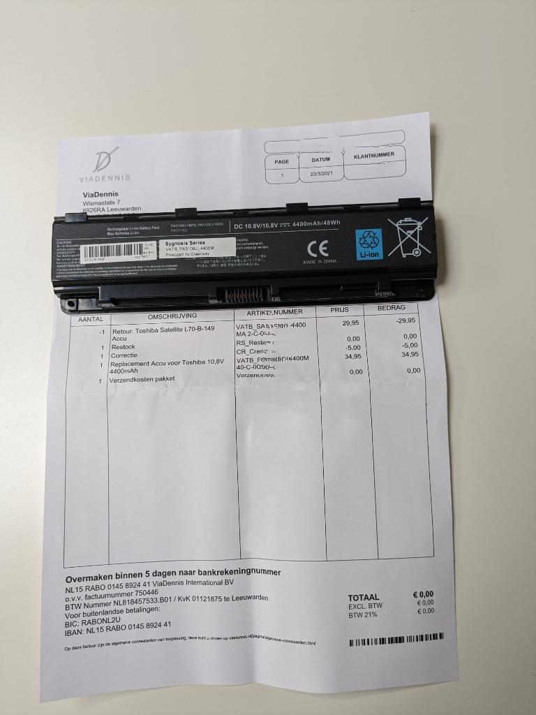 Laptop Batterij - Nieuw, Ophalen of Verzenden, Nieuw, Greenway