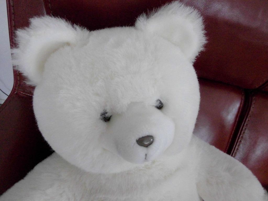 Adorable OURS  Blanc  60 X 45 cm, Enlèvement ou Envoi, Comme neuf, Ours