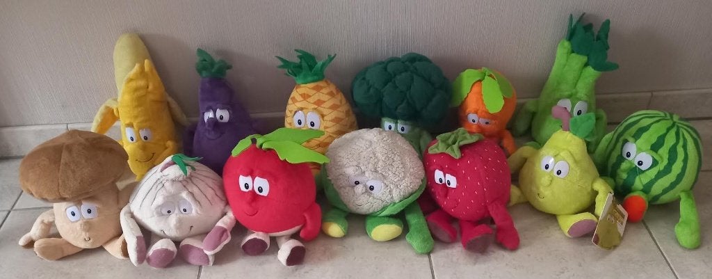 Knuffel Groenten en fruit  13 stuks, Ophalen of Verzenden, Zo goed als nieuw, Wasbaar