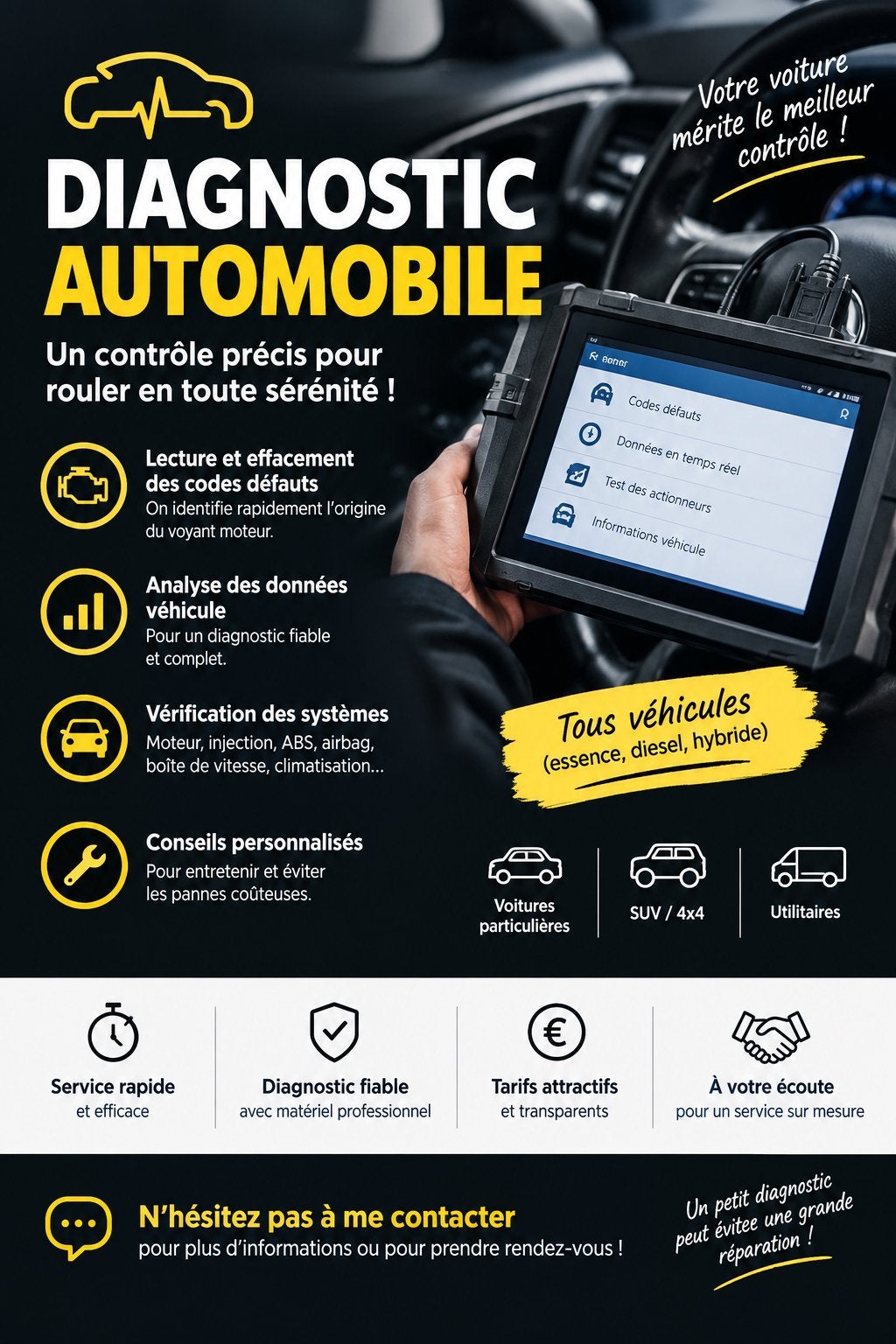 DIAGNOSTIC AUTOMOBILE – CONTRÔLE COMPLET DE VOTRE VÉHICULE