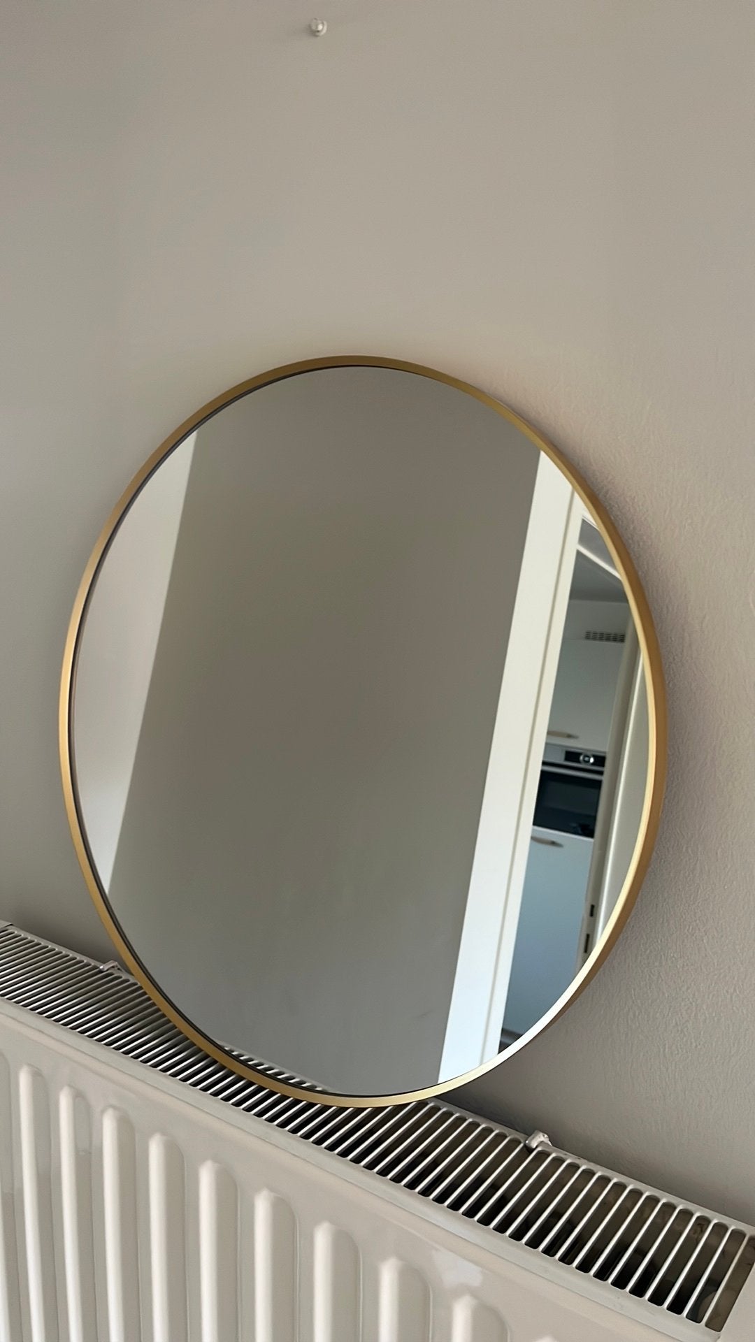 Spiegel rond met gouden rand - LINDBYN ikea, Ophalen, Nieuw, Rond