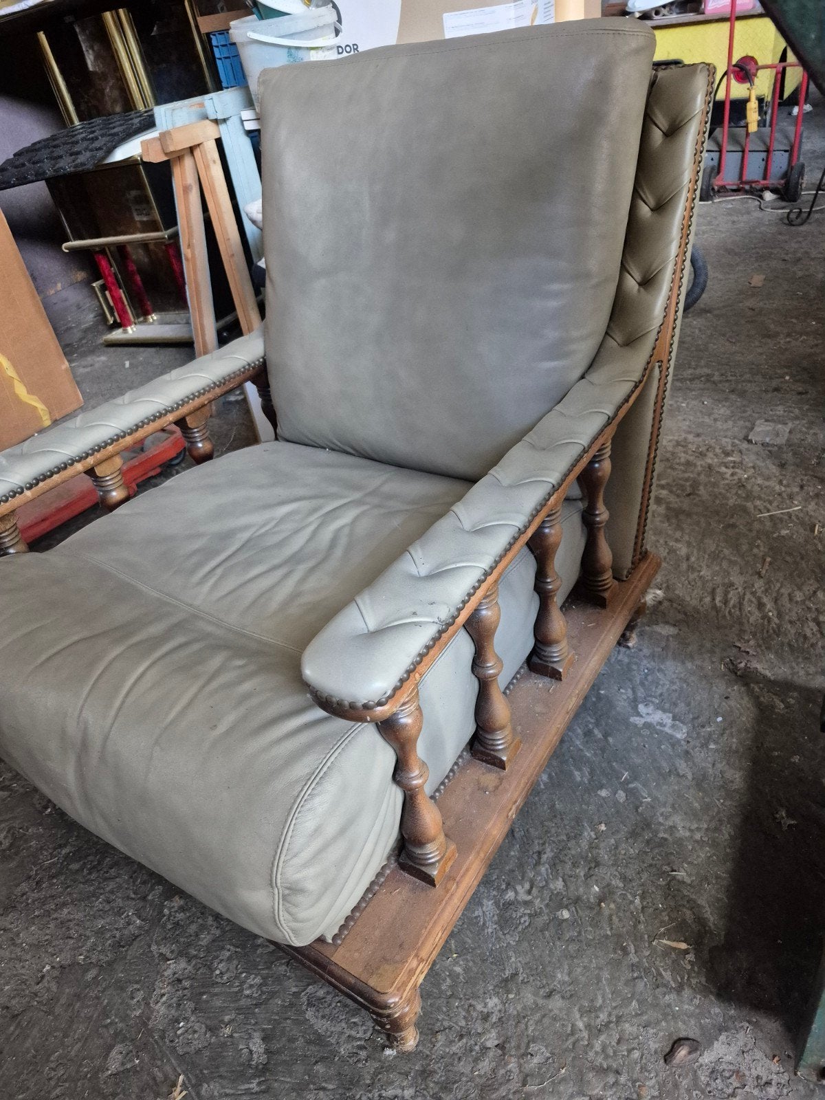 zetel leder, Antiek en Kunst, Ophalen