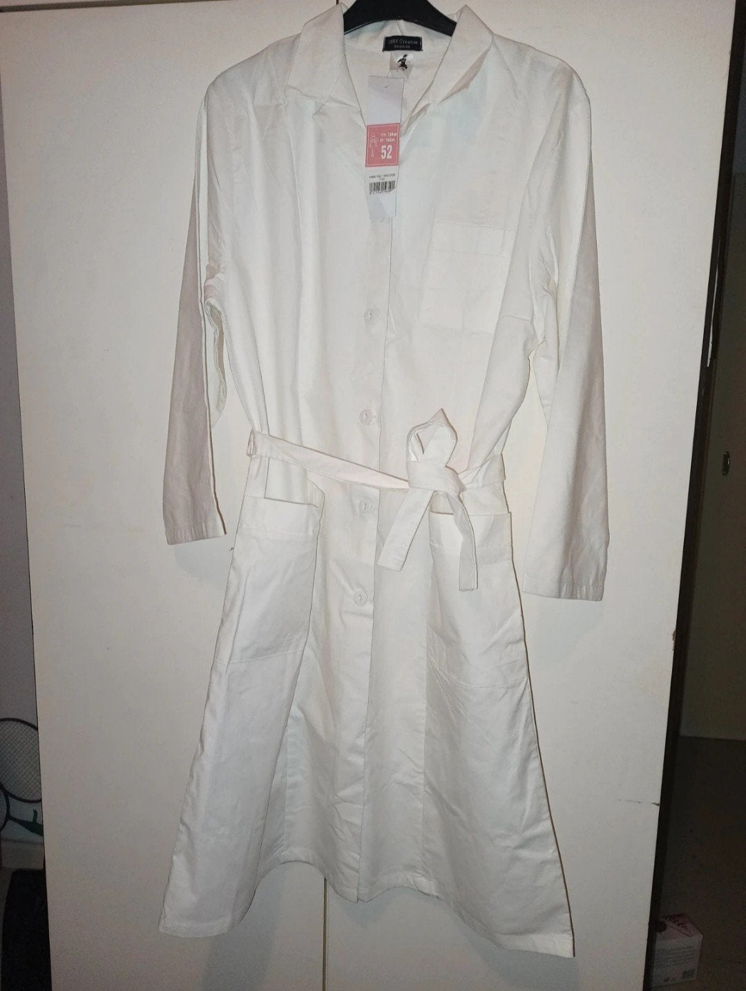 Blouse blanche de laboratoire/cuisine avec ceinture neuve, Ophalen of Verzenden