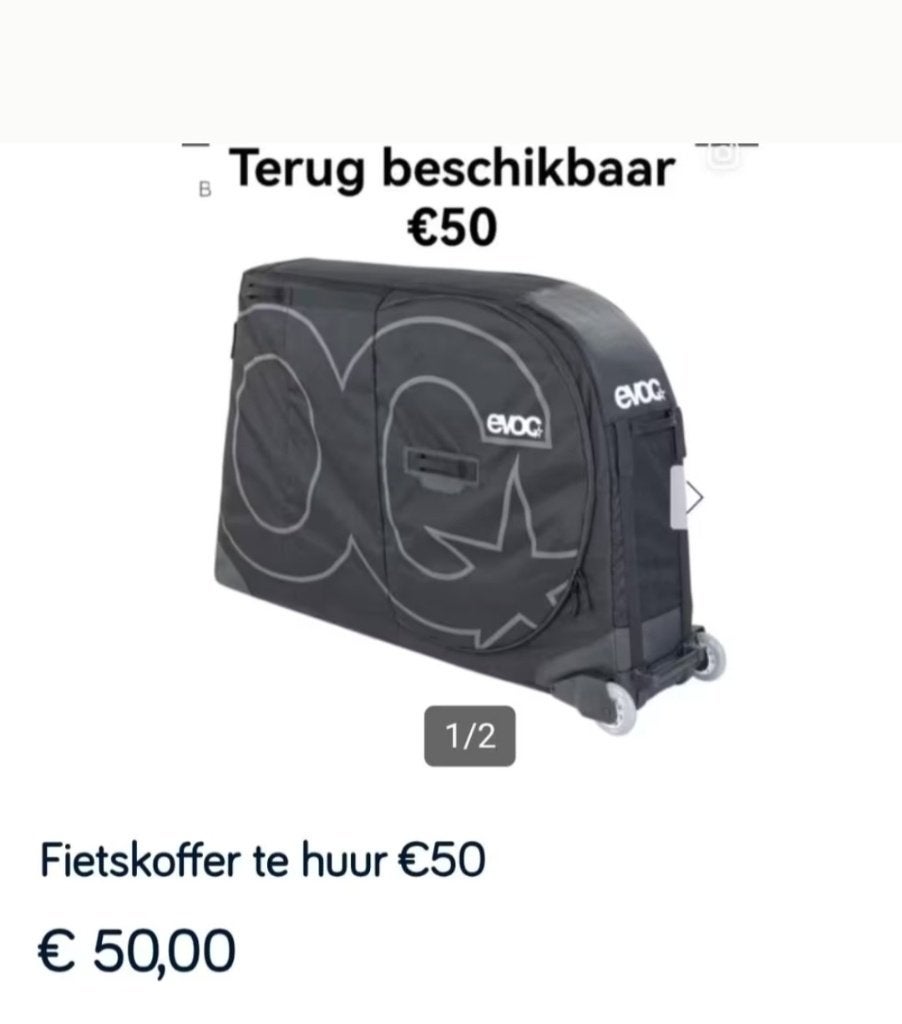 Fietskoffer te huur €50/ week, Enlèvement