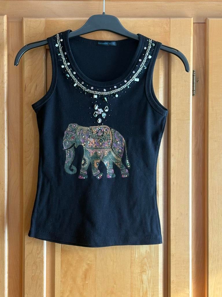 Top noir de la marque Fashion Elle (S/M)., Sans manches, Enlèvement ou Envoi, Taille 36 (S), Comme neuf