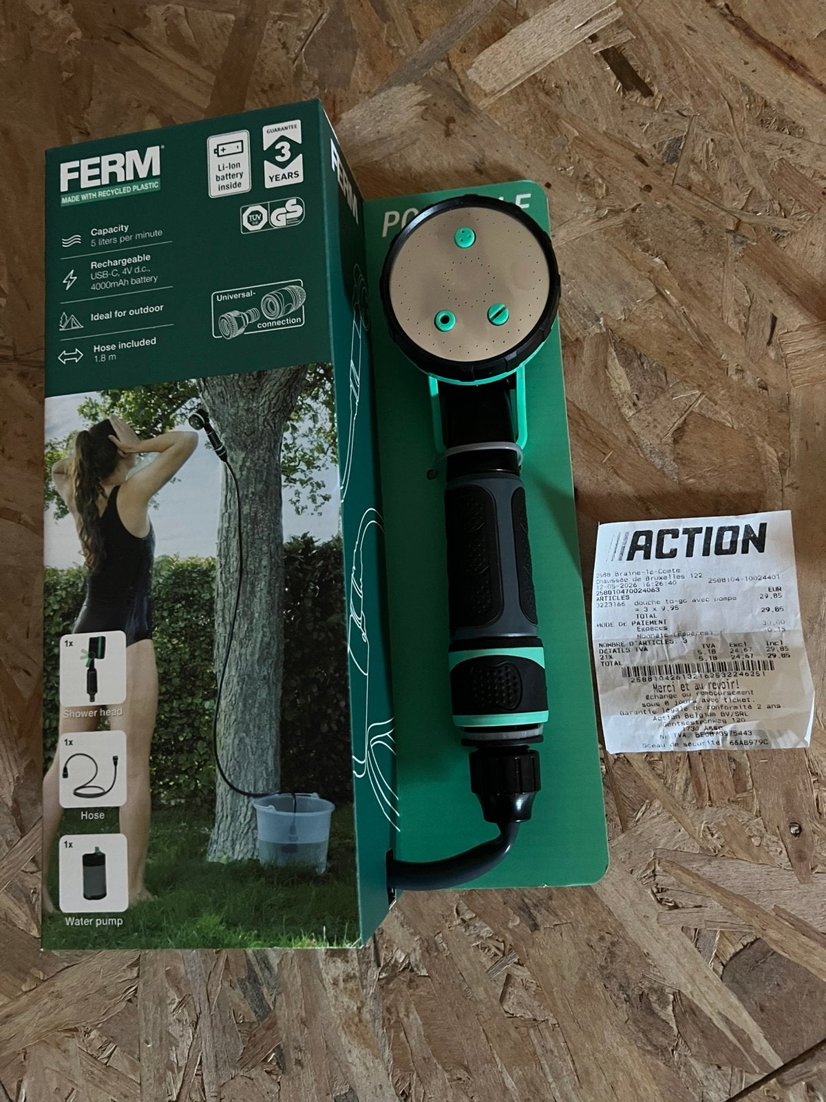 Douche Portable Rechargeable FERM - Neuve, Ophalen, Nieuw