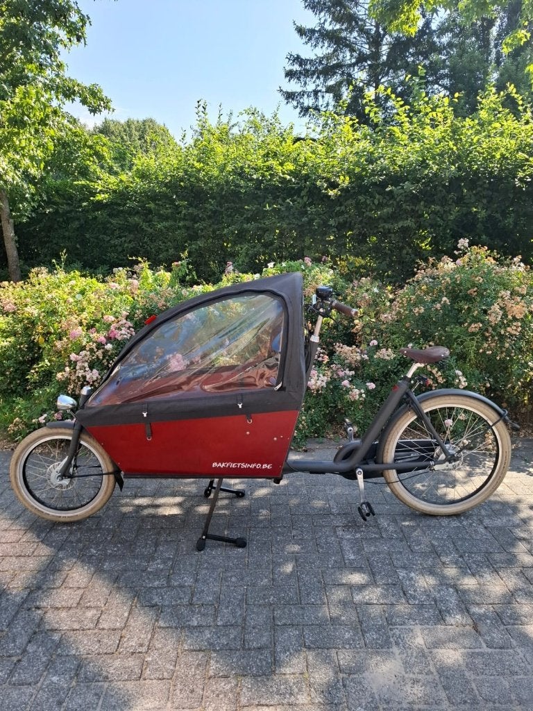 Bakfiets met regentent, Gebruikt, Huif, 2 kinderen, Trommelrem