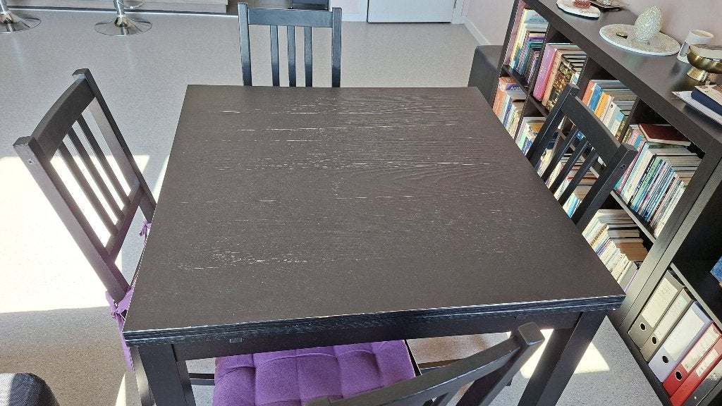 IKEA eettafel + 6 stoelen, Huis en Inrichting, Tafels | Eettafels, Ophalen, Gebruikt, Vierkant