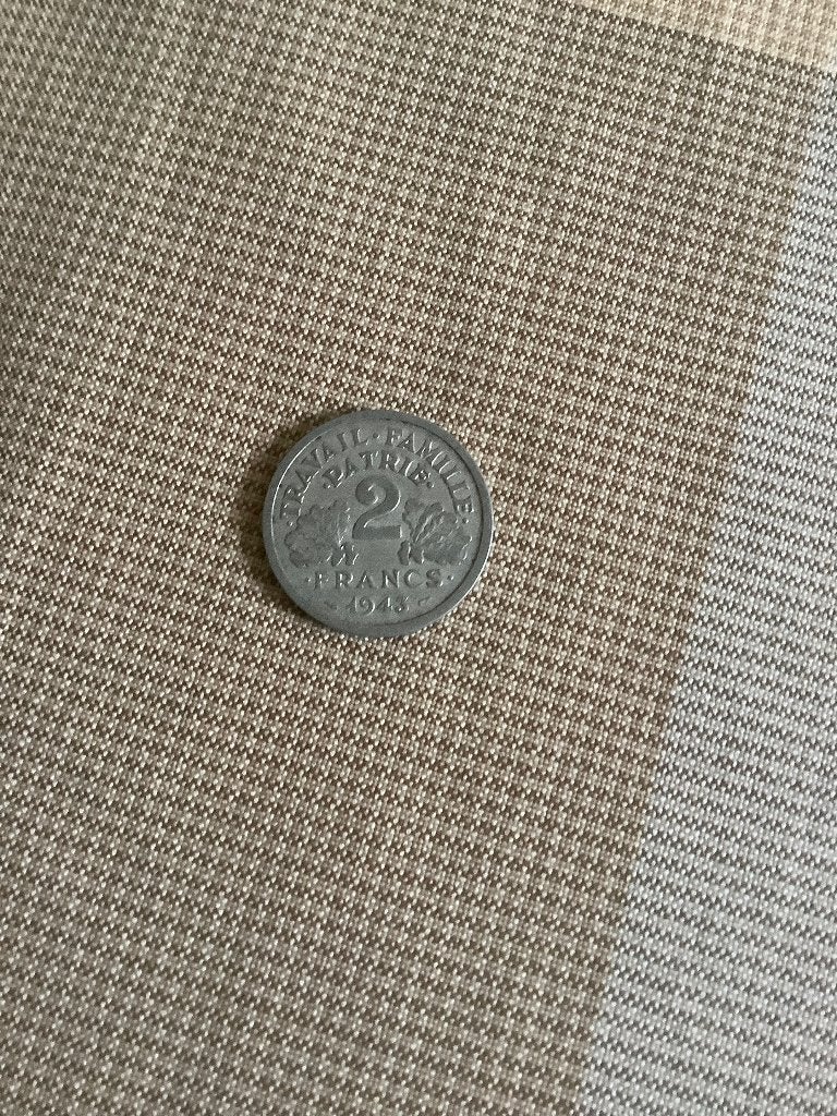 munt 2 francs 1943 misslag zonder B frankrijk, Ophalen of Verzenden, Frankrijk
